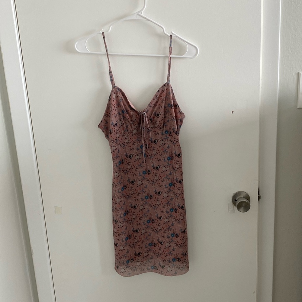 Blue and pink floral dress
